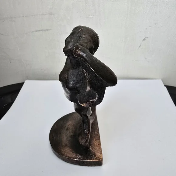Vintage bookend book end Art Noveau Hubley Deco dancer woman dancing